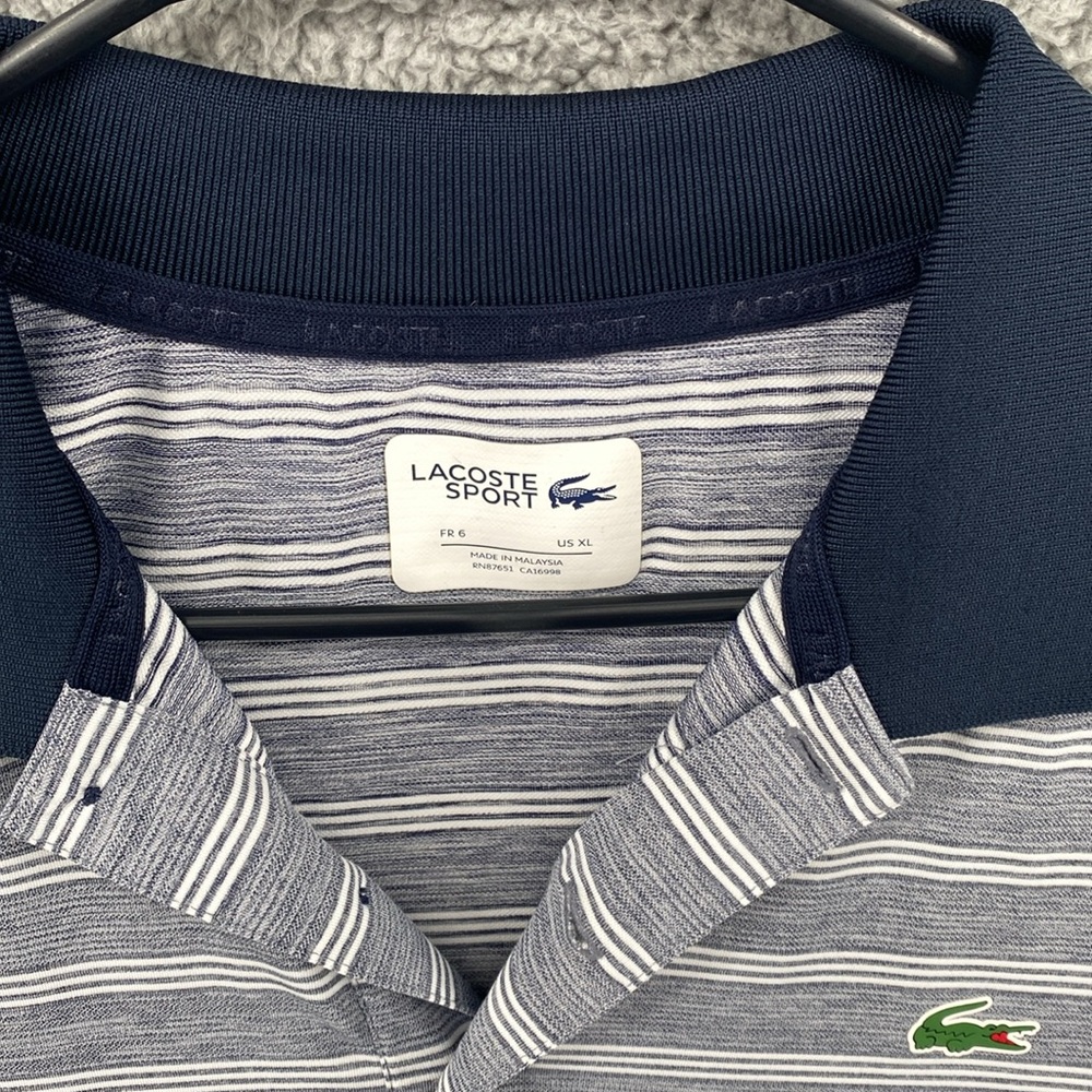 Lacoste‎ Sport Striped Polo Men’s Sz XL / FR 6 - Picture 3 of 4